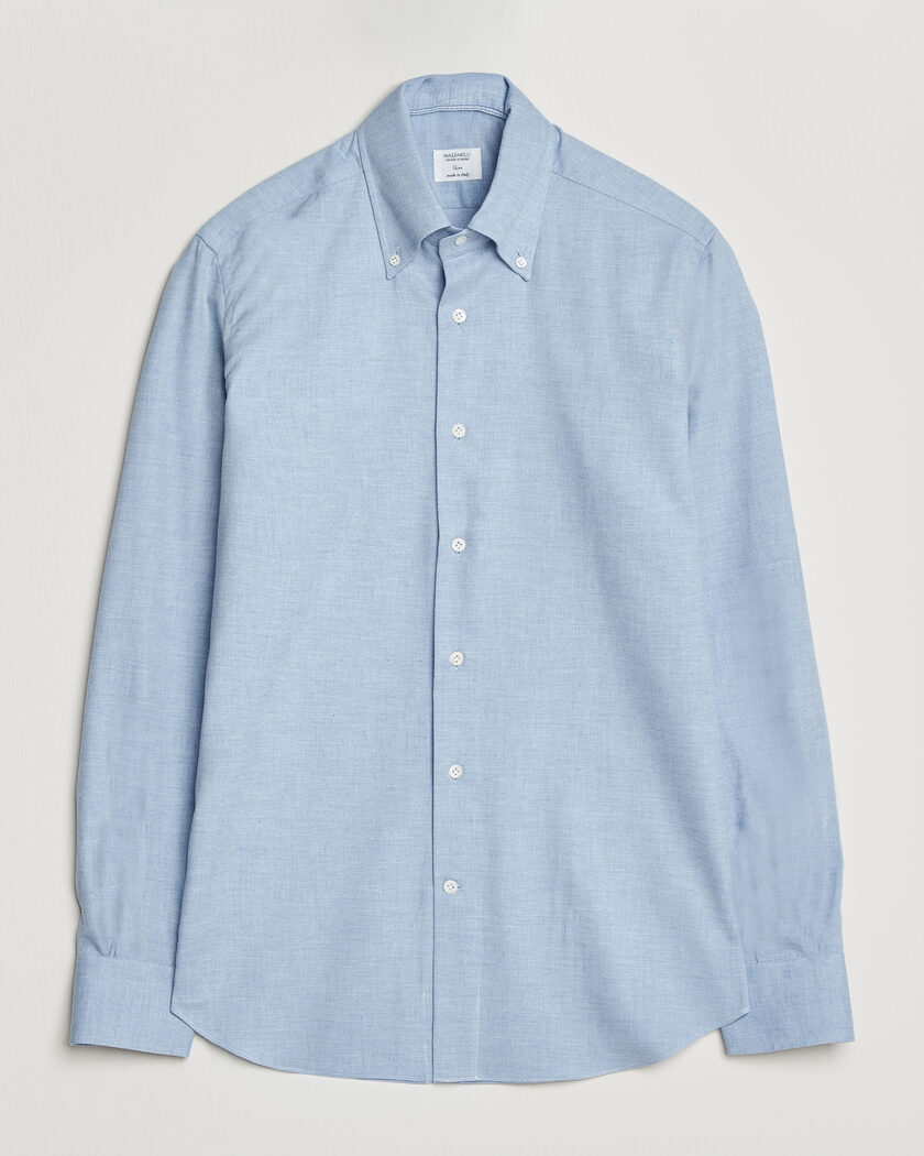 Mazzarelli Soft Flannel Button Down Shirt Light Blue – Blue