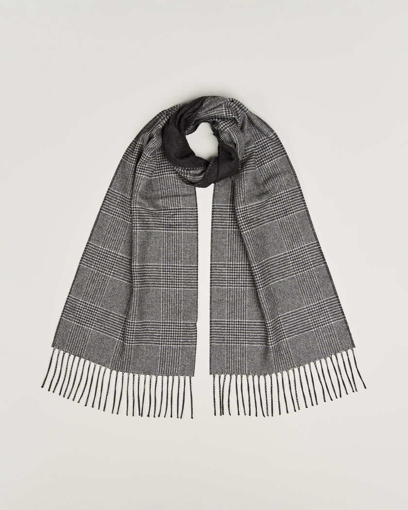 Piacenza Cashmere Cashmere/Silk Glencheck Scarf Grey Melange – Grey