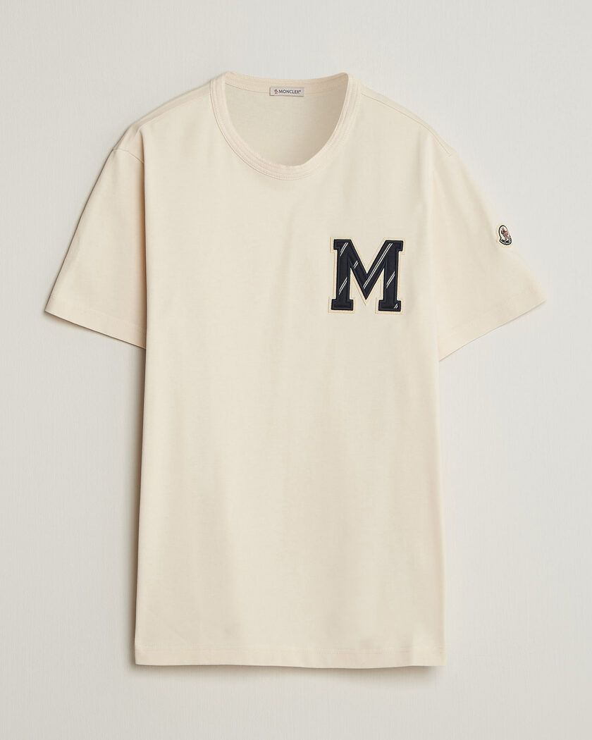 Moncler Varsity Logo T-Shirt Off White – White