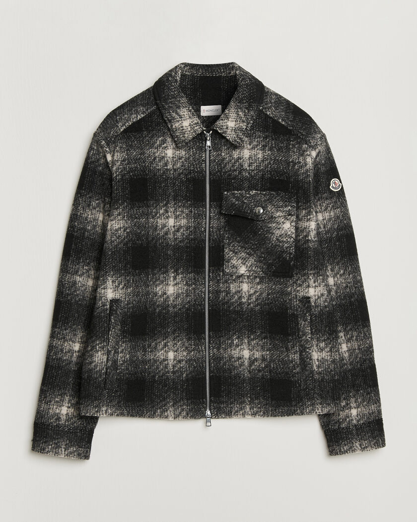 Stone Island Nylon Metal Zip Overshirt Pearl Grey at CareOfCarl.com