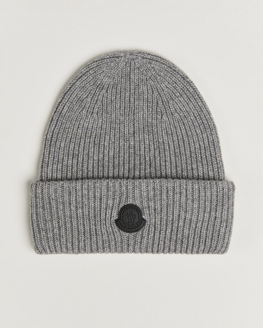Moncler Grenoble Rib Wool Beanie Off White at CareOfCarl.com