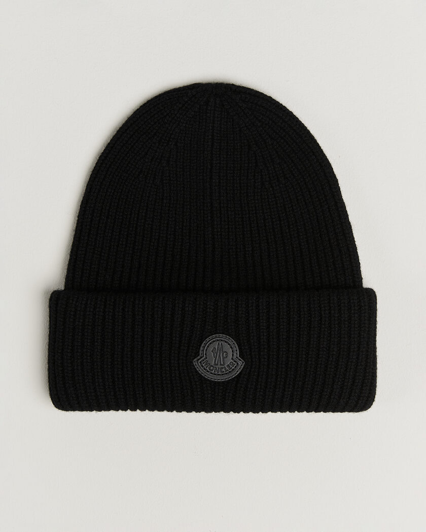 Moncler Rib Cashmere Beanie Black – Black