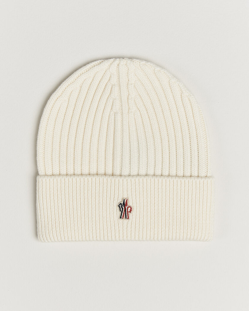 Moncler Genius X Palm Angels Rib Wool Beanie Grey at CareOfCarl.com