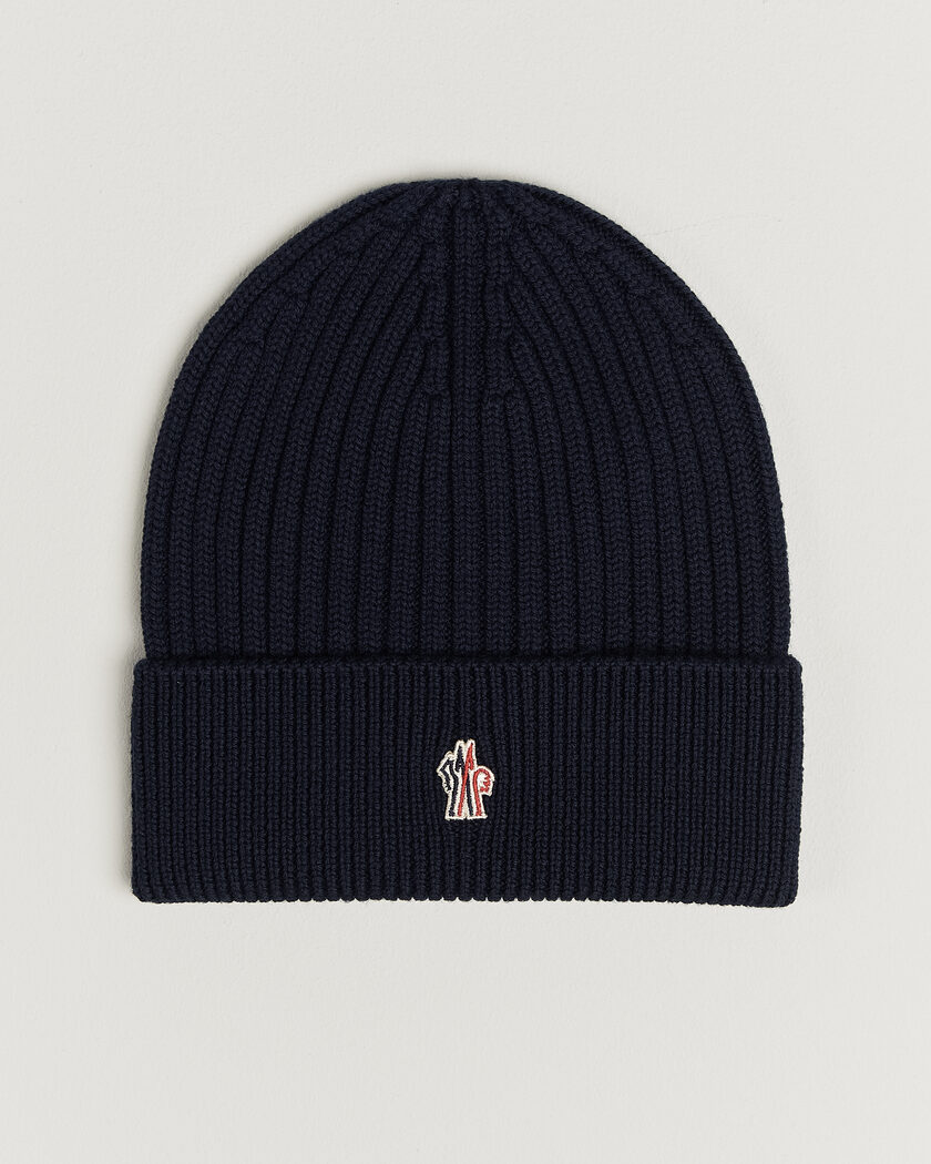 Moncler Grenoble Rib Wool Beanie Navy – Blue