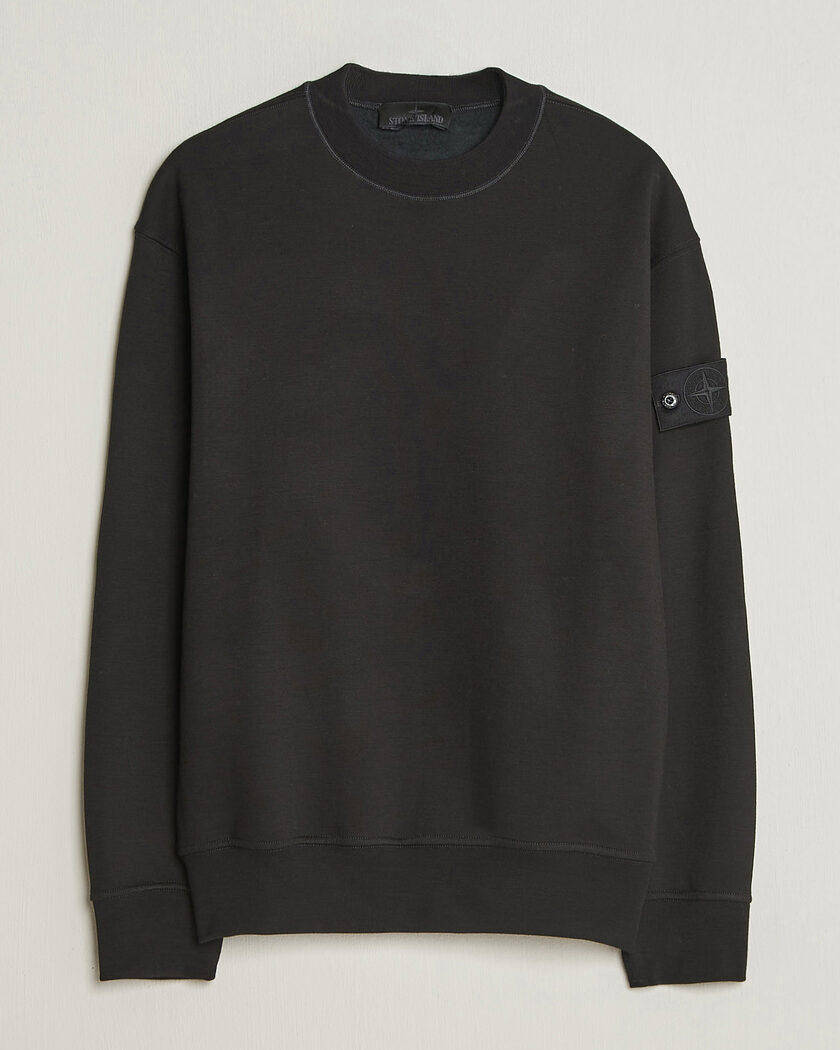 Stone Island Ghost Cotton/Wool Fleece Sweatshirt Black – Black