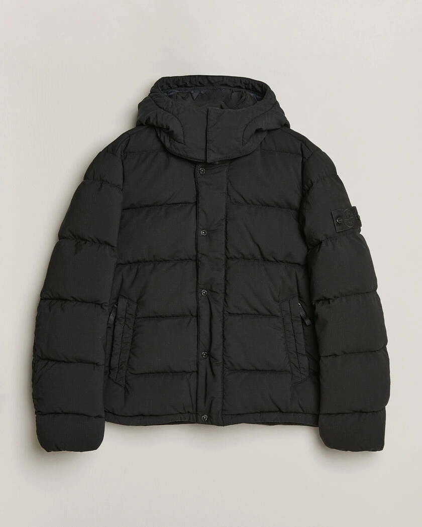  Stone Island Ghost Wool Ripstop Down Jacket Black – Black