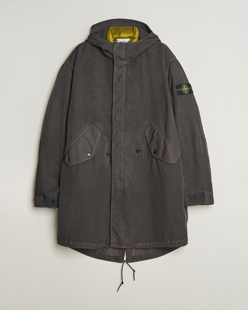 Stone Island Dense Oxford Nylon TC Fishtail Parka Lead Grey – Grey