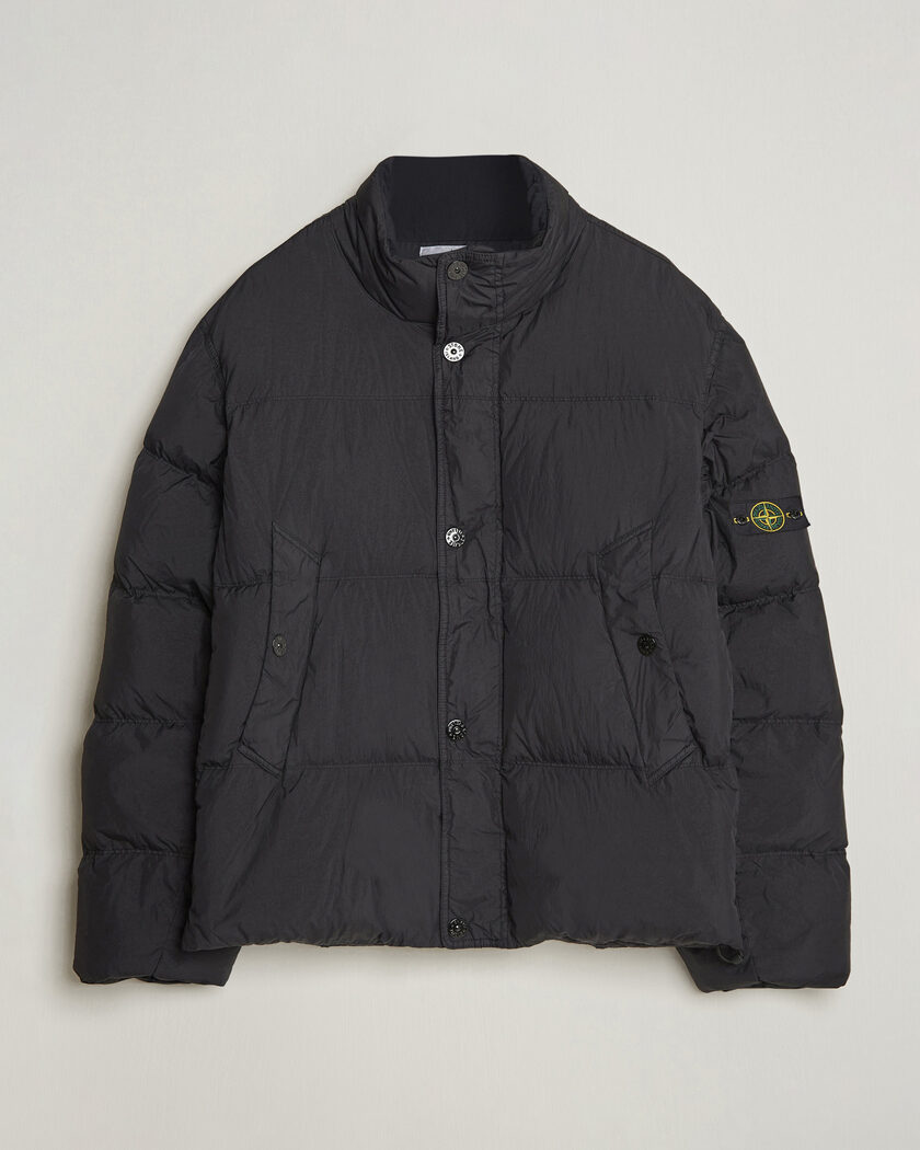Stone Island Crinkle Reps Padded Down Jacket Black – Black