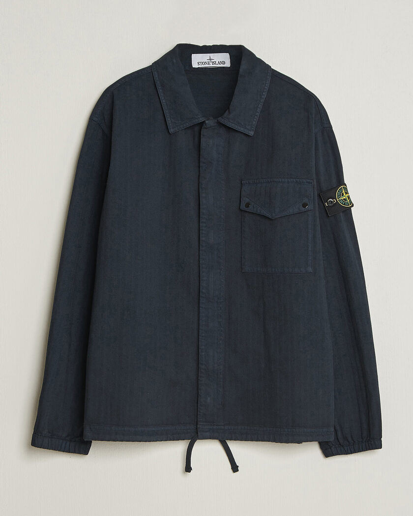 Stone Island Nylon Metal Zip Overshirt Black at CareOfCarl.com