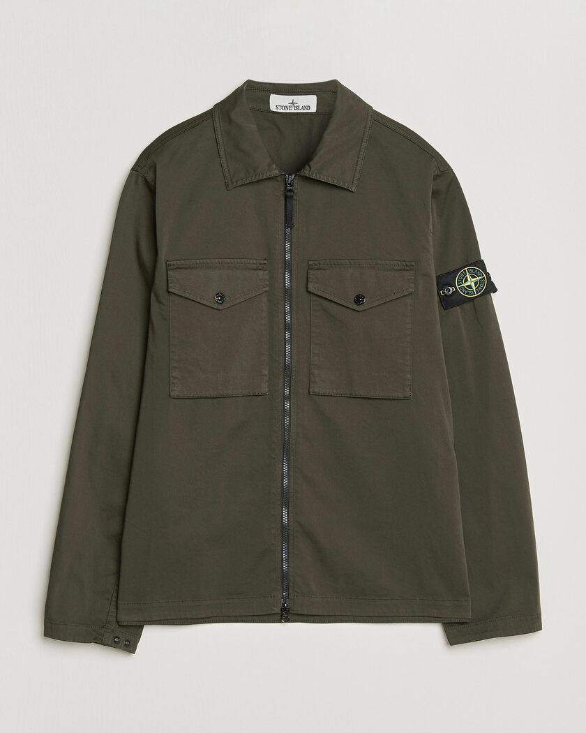 Jil Sander Wool Flannel Overshirt Grey Melange at CareOfCarl.com