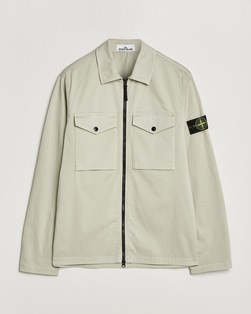 Stone Island Cotton Ripstop Zip Overshirt Desert at CareOfCarl.com