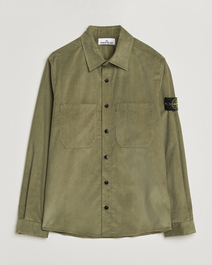 Stone Island Micro Cord Overshirt Miltary Green – Green