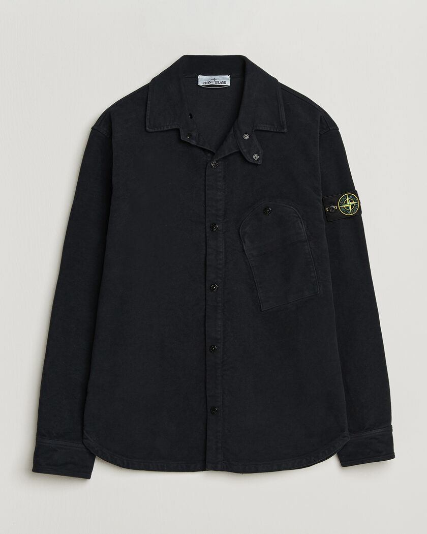 Stone Island Nylon Metal Zip Overshirt Black at CareOfCarl.com