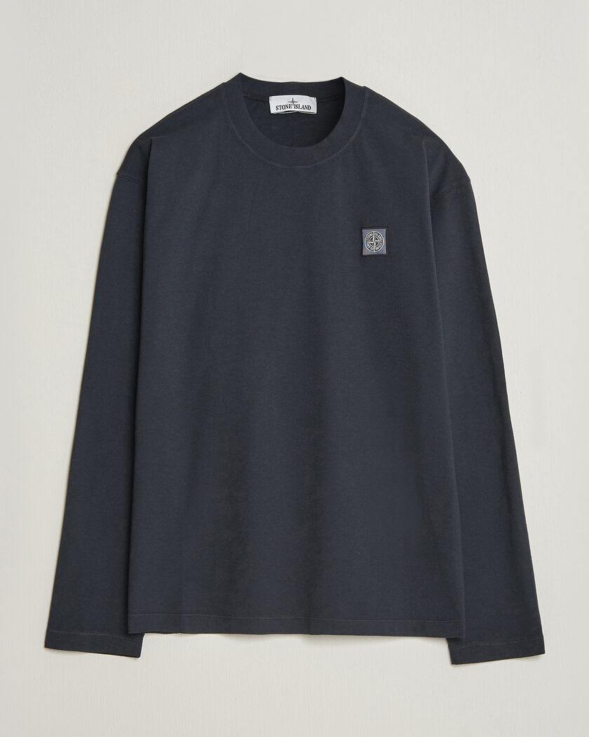 Stone Island Organic Cotton Jersey Long Sleeve T-Shirt Navy Blue – Blue