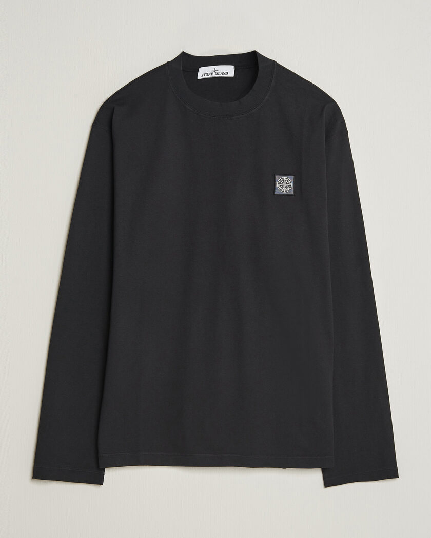 Stone Island Organic Cotton Jersey Long Sleeve T-Shirt Black – Black