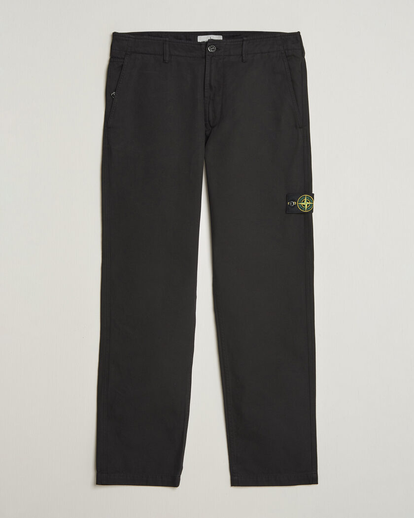 Stone Island Dense Cotton Twill Pants Black – Black