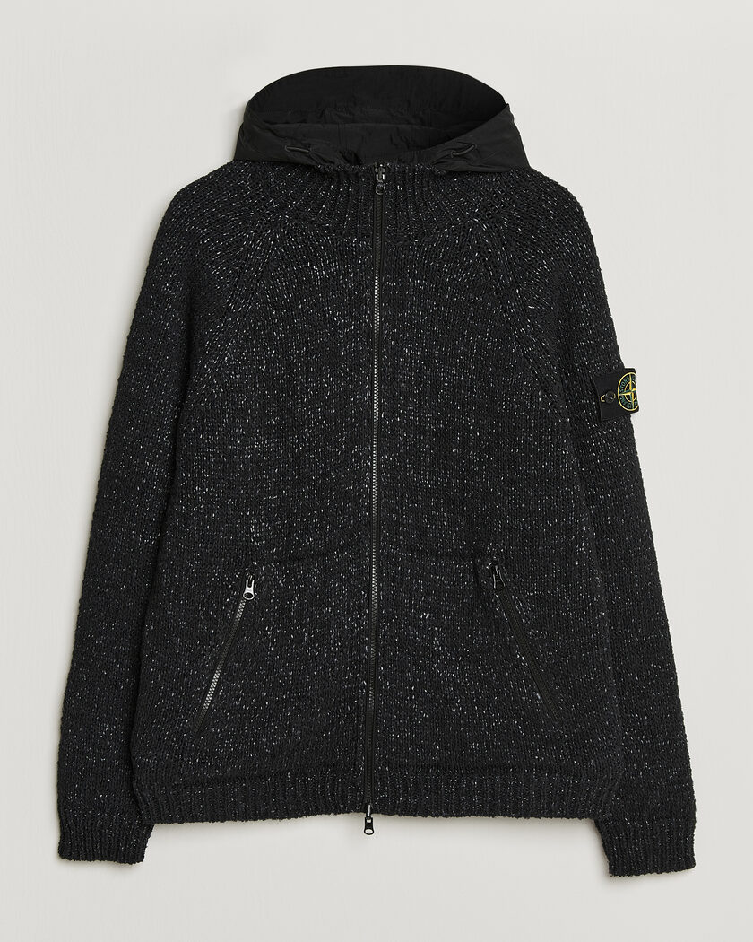 Stone Island Brushed Cotton/Nylon Reversible Zip Hood Black – Black