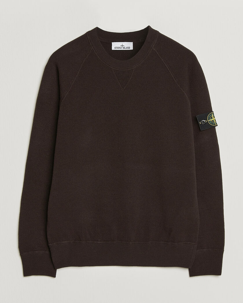 Stone Island Plush Stitch Stretch Wool Sweat Coal Grey – Grey