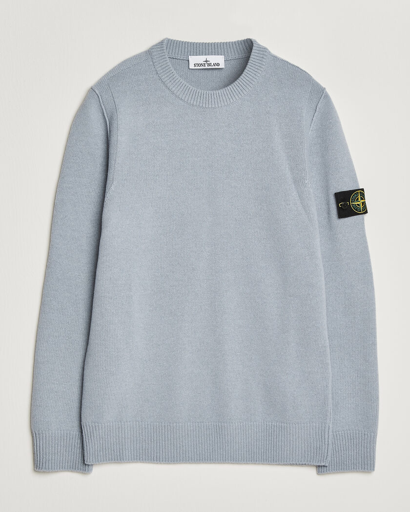 Stone Island Knitted Lambswool Crew Neck Ash Grey – Grey