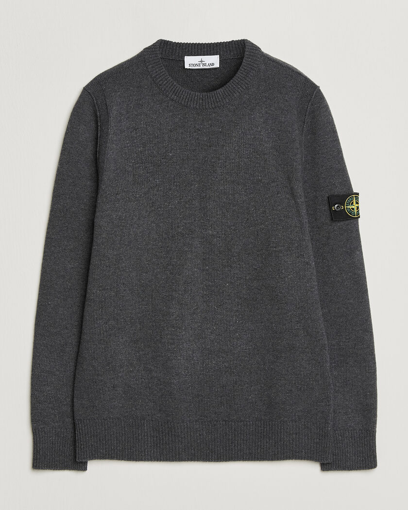 Stone Island Knitted Lambswool Crew Neck Melange Lead – Grey