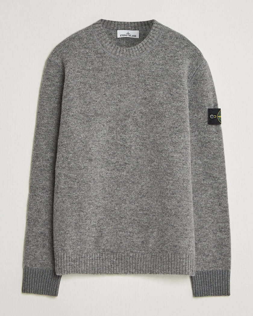  Stone Island Baby Alpaca Blend Contrast Crew Grey Melange – Grey