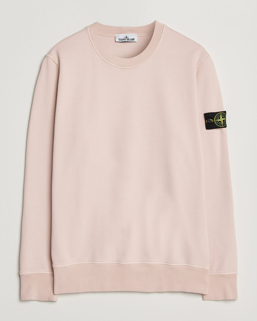 Stone Island Garment Dyed Cotton Sweatshirt Pink at CareOfCarl.com
