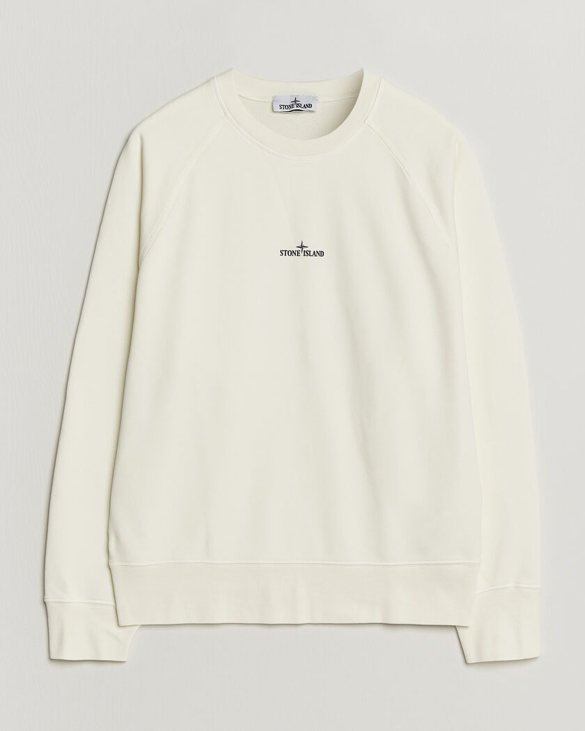 Stone Island Garment Dyed Fleece Desert Print Sweatshirt Ivory – White