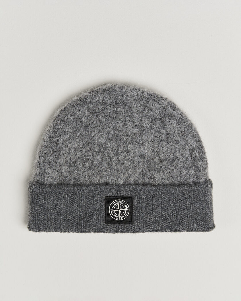 Stone Island Ribbed Baby Alpaca Blend Hat Grey Melange – Grey