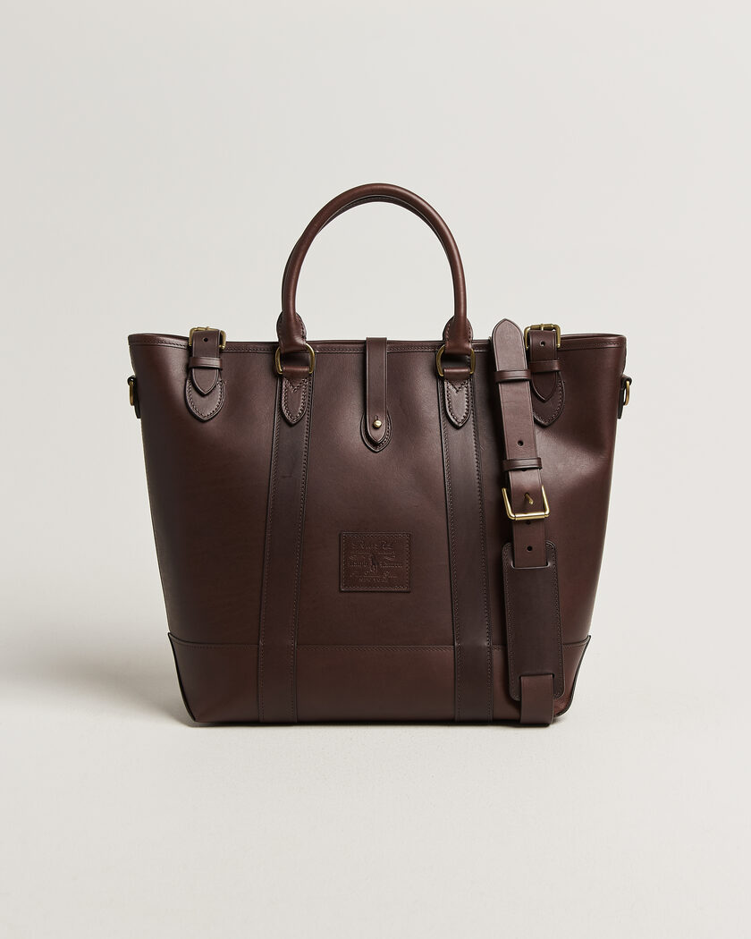 Polo Ralph Lauren Leather Tote Bag Burnished Brown – Brown