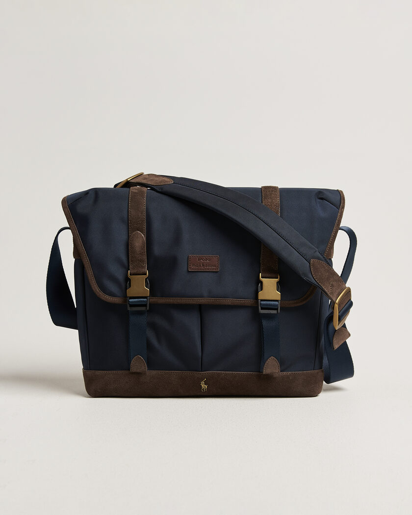 Polo Ralph Lauren Messenger Duffle Bag Newport Navy/Brown – Blue