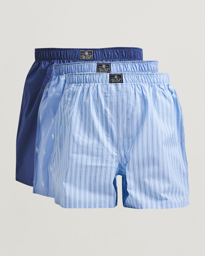 Polo Ralph Lauren 3-Pack Woven Boxer Blue/White – Blue