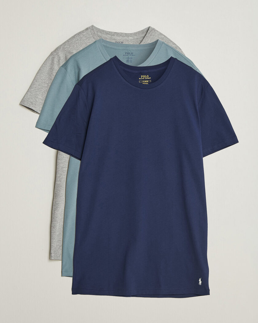 Jil Sander 3-Pack Short Sleeve T-Shirts White/Navy/Black at