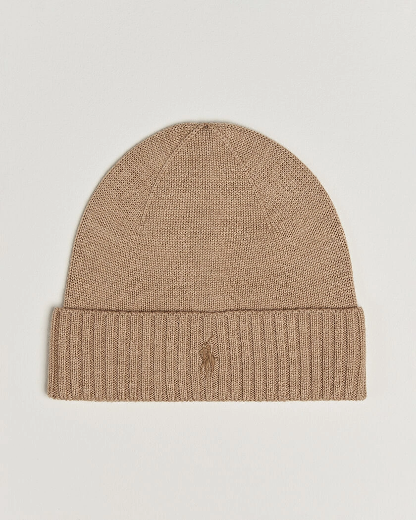 Polo Ralph Lauren Merino Beanie Camel Melange – Beige
