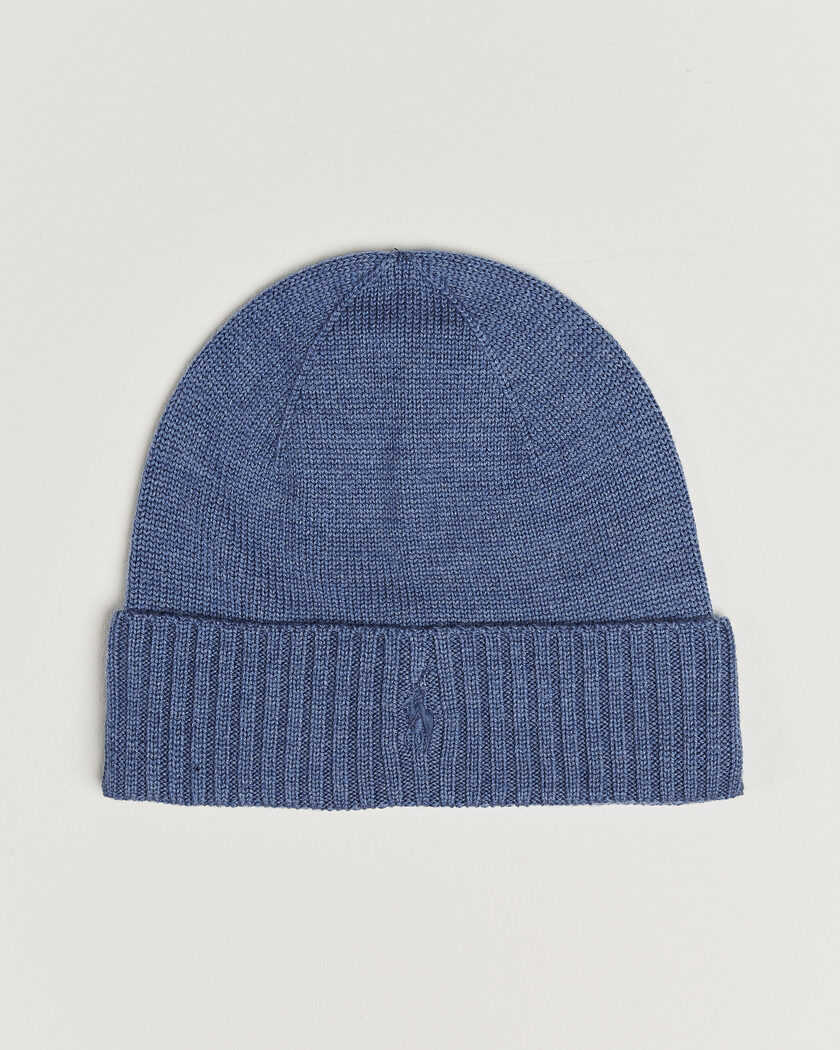 Polo Ralph Lauren Merino Beanie Clarity Blue Heather – Blue