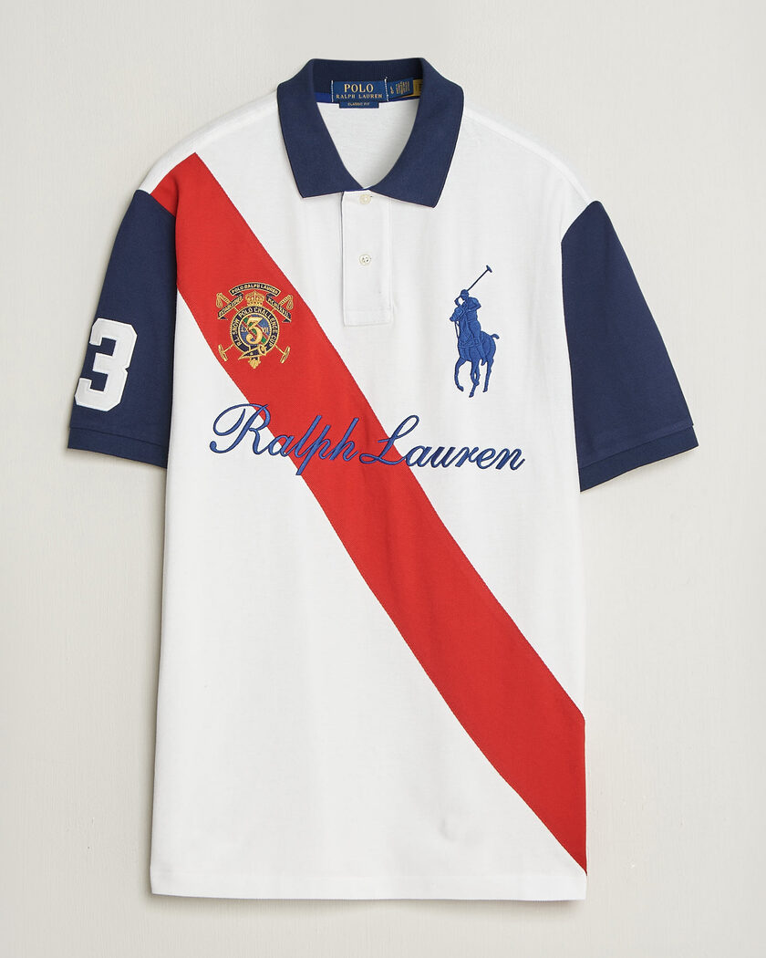 Polo Ralph Lauren Classic Fit Diagonal Stripe Polo White – White