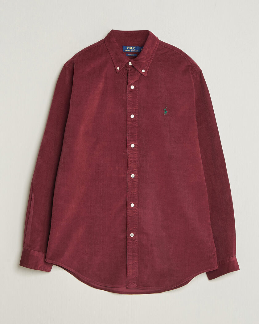 Polo Ralph Lauren Custom Fit BD Corduroy Shirt Classic Wine – Red