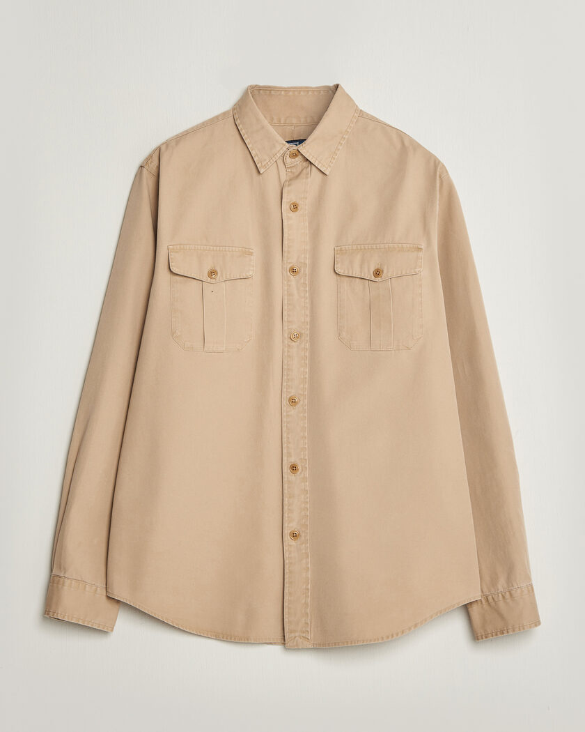 STONE  シャツジャケット ベージュ Stone Island Garment Dyed Organic Cotton Zip Overshirt Beige at