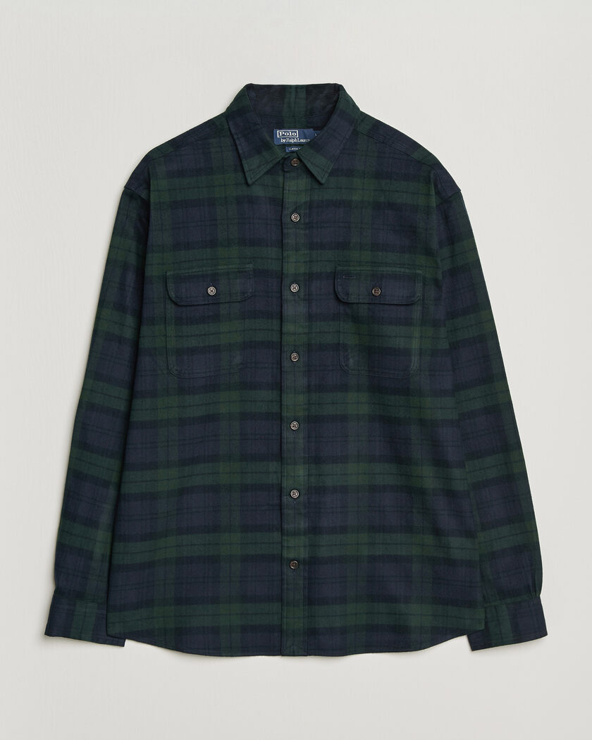 Polo Ralph Lauren Classic Fit Shaggy Flannel Shirt Navy Forest – Multi-colour