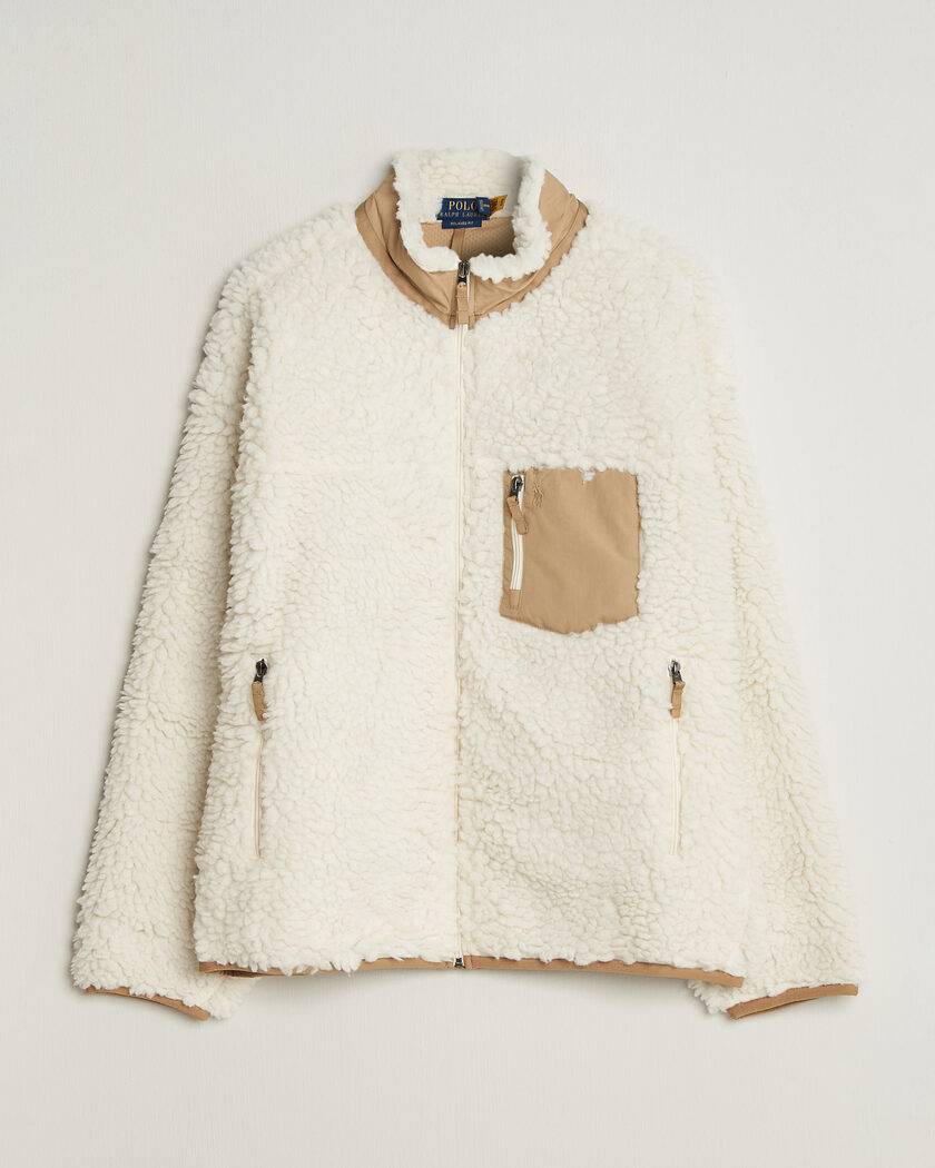 Polo Ralph Lauren Shaggy Hi Pile Full Zip Clubhouse Cream – White