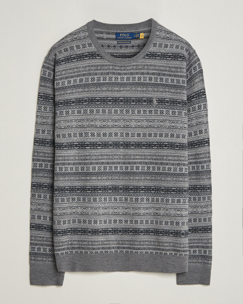 Stone Island Knitted Lambwool Sweater Melange Grey at CareOfCarl.com