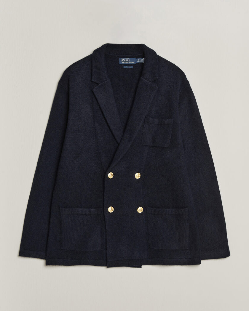 Polo Ralph Lauren Double Breasted Cashmere Cardigan Aviator Navy – Blue