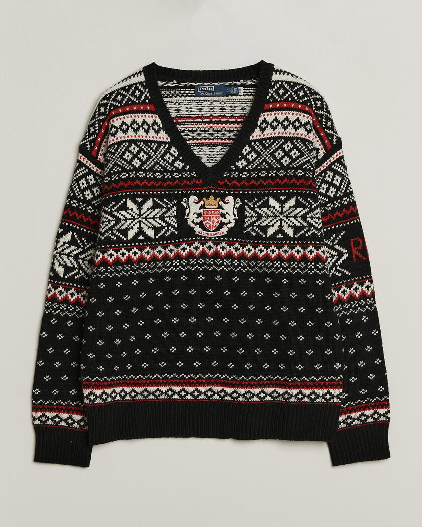 Polo Ralph Lauren Royal Holiday Wool Sweater Black Combo – Black