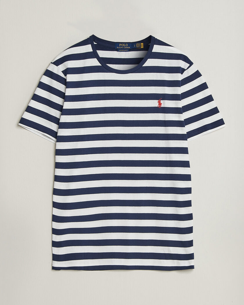 Polo Ralph Lauren Custom Slim Fit Striped T-Shirt Newport Navy – Blue