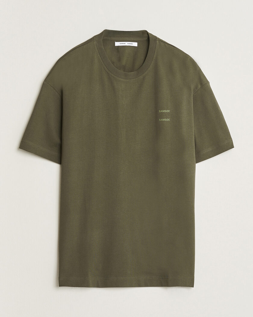 Samsøe Samsøe Joel Organic Cotton T-Shirt Forest Night – Green