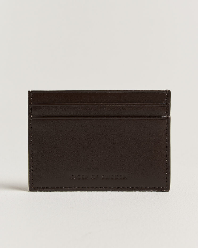 Tiger of Sweden Wake Leather Card Holder Dark Brown – Brown
