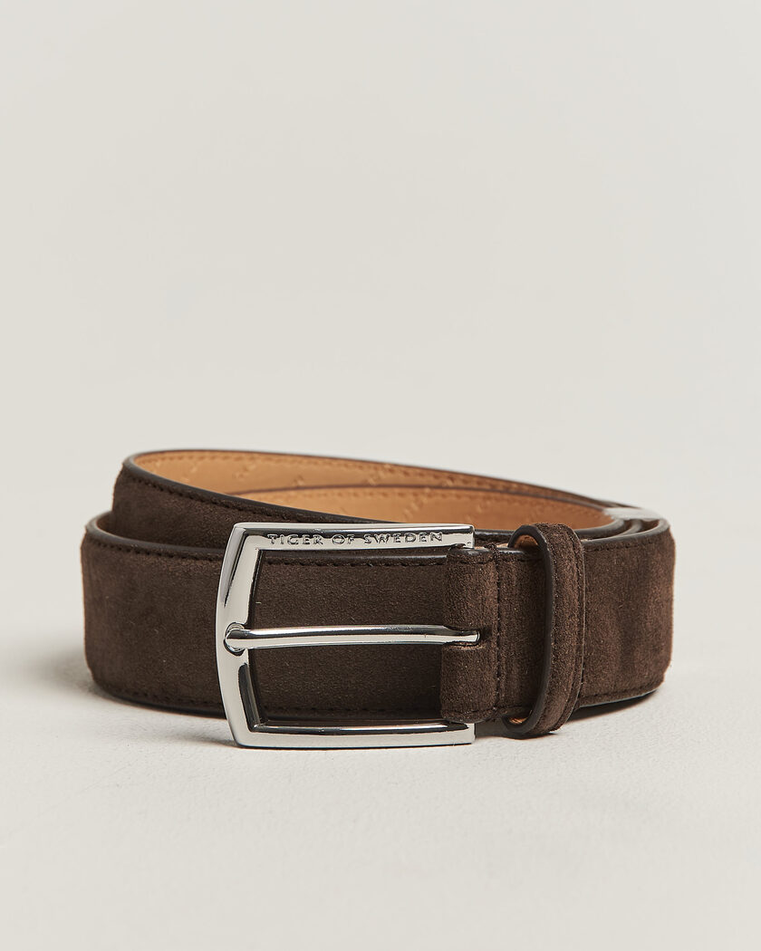 Tiger of Sweden Bergstroms Suede Belt Dark Brown – Brown