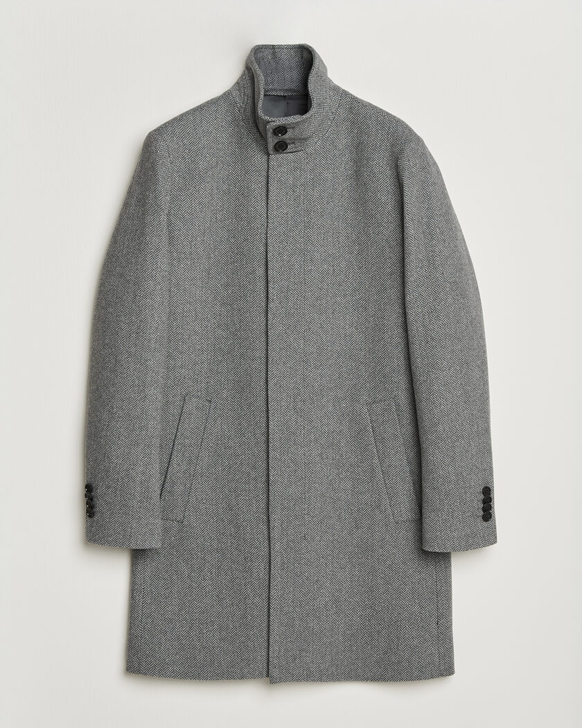 Tiger of Sweden Aleric Wool Herringbone Coat Fogy – Grey