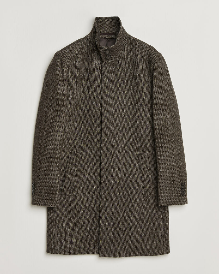 Tiger of Sweden Aleric Wool Herringbone Coat Brown – Brown