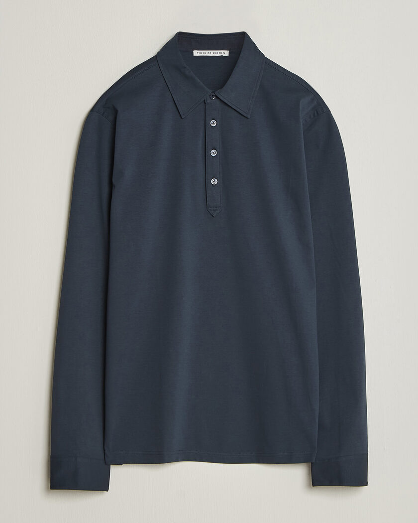 Thom Browne Rugby Stripe Long Sleeve Polo Light Blue at CareOfCarl.com