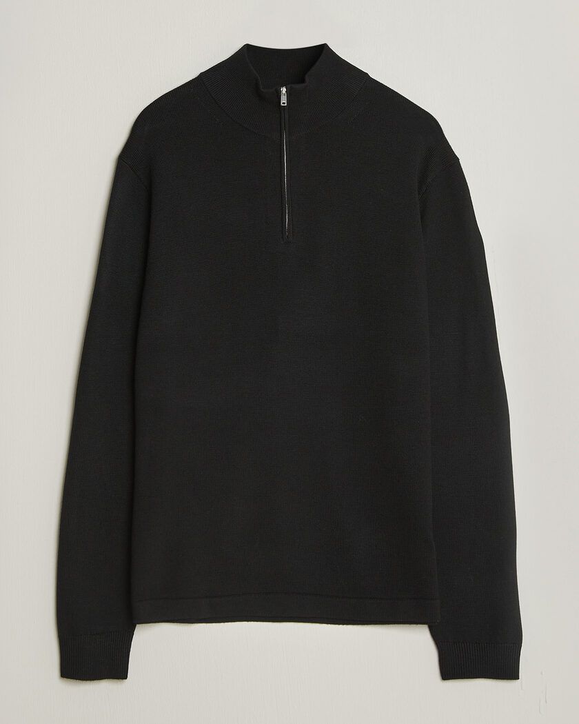 トップス C.P. COMPANY ds knit black C.P. Company Knitted Lambswool Half-Zip Black at CareOfCarl.com